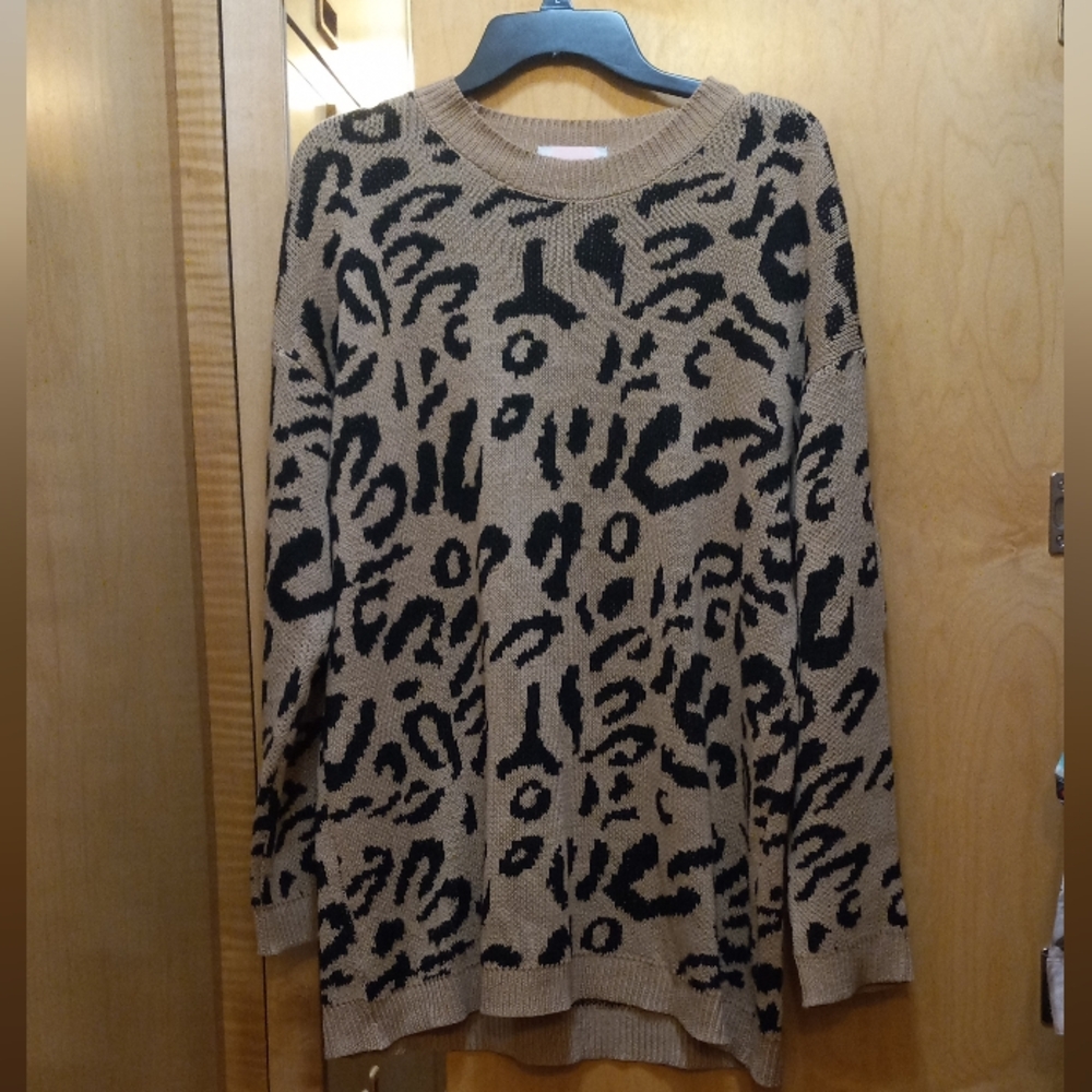 C+D+M Leopard Print Oversized Sweater